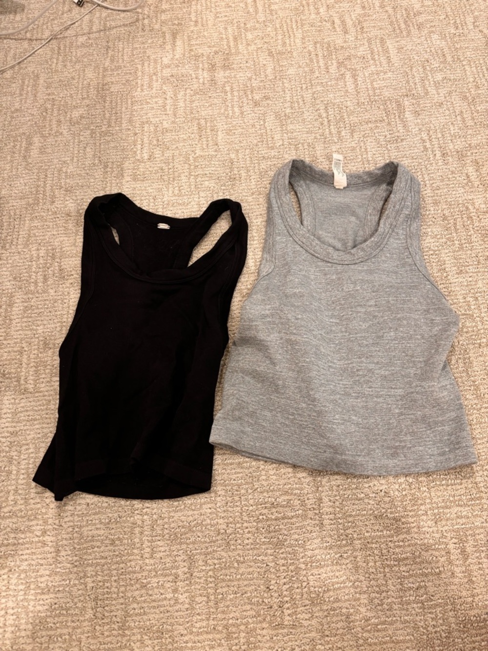 90 Degree By Reflex Black and Gray Ribbed Tank Tops - Pack of 2